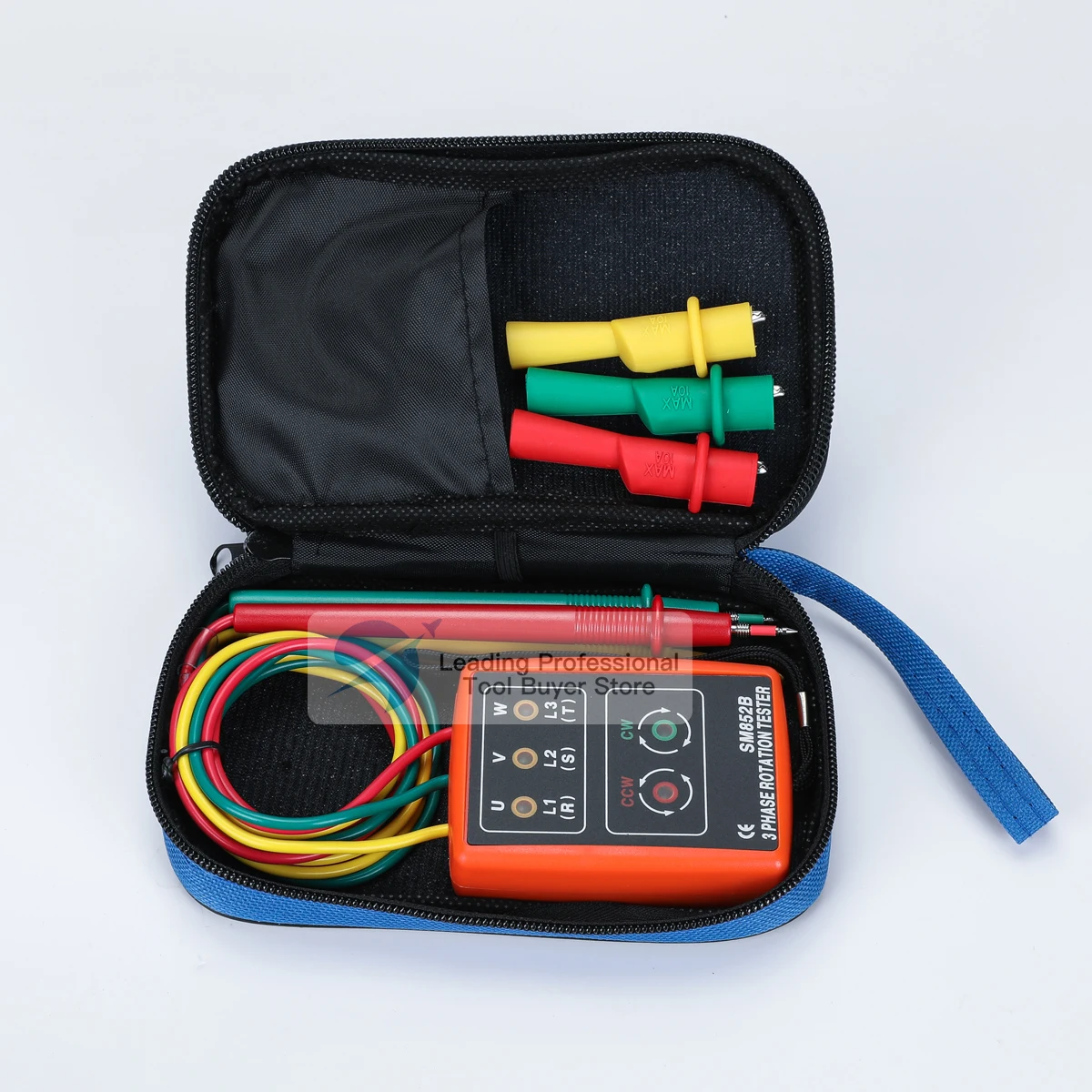 SM852B 3 Phase Rotation Tester Digital Phase Indicator Detector LED Buzzer Phase Sequence Meter Voltage Tester Tools 60V~600V AC