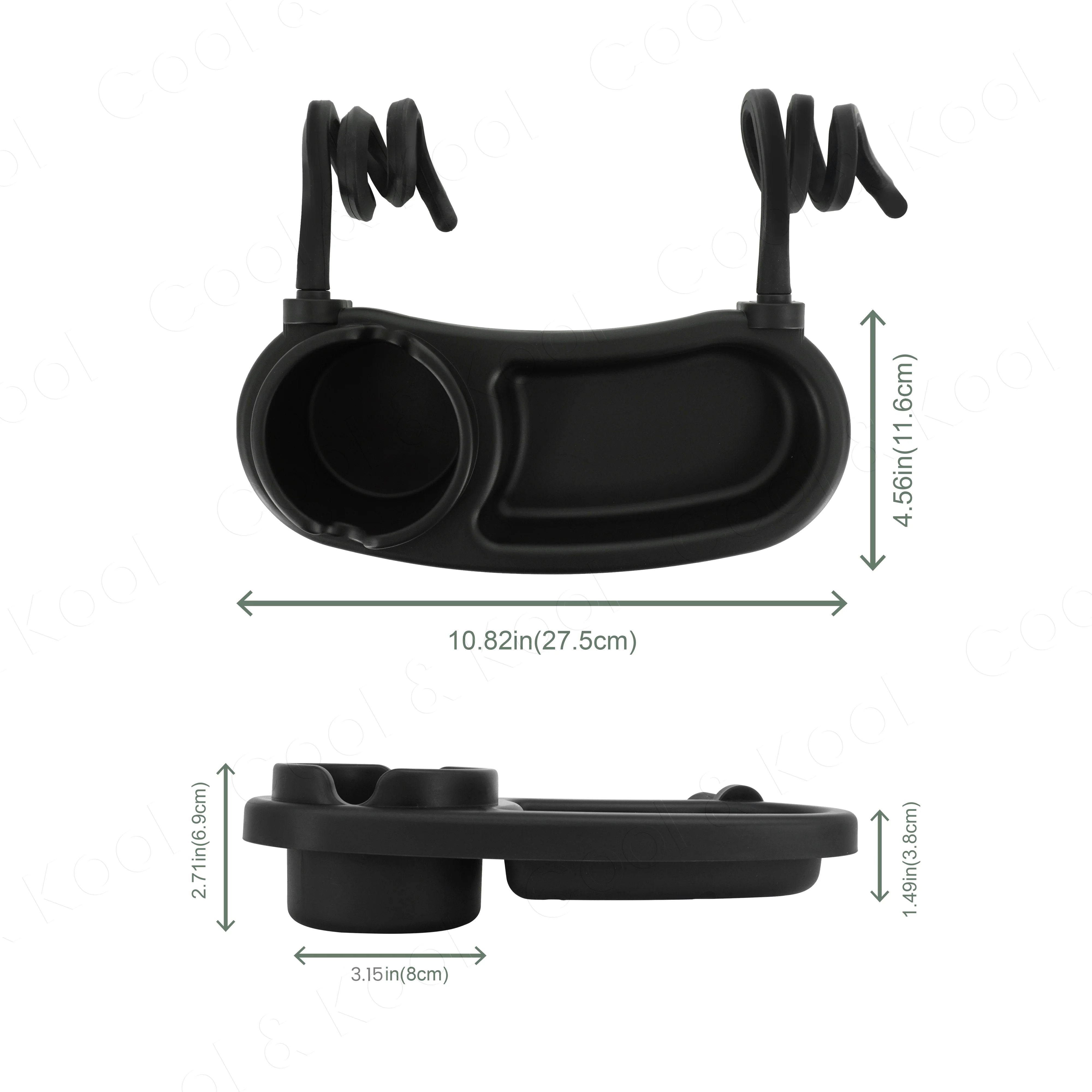 Spiral Clip Baby Silicone Snack Holder for Stroller, Universal Non-Slip Cup & Food Tray to Keep Items Secure - view 2