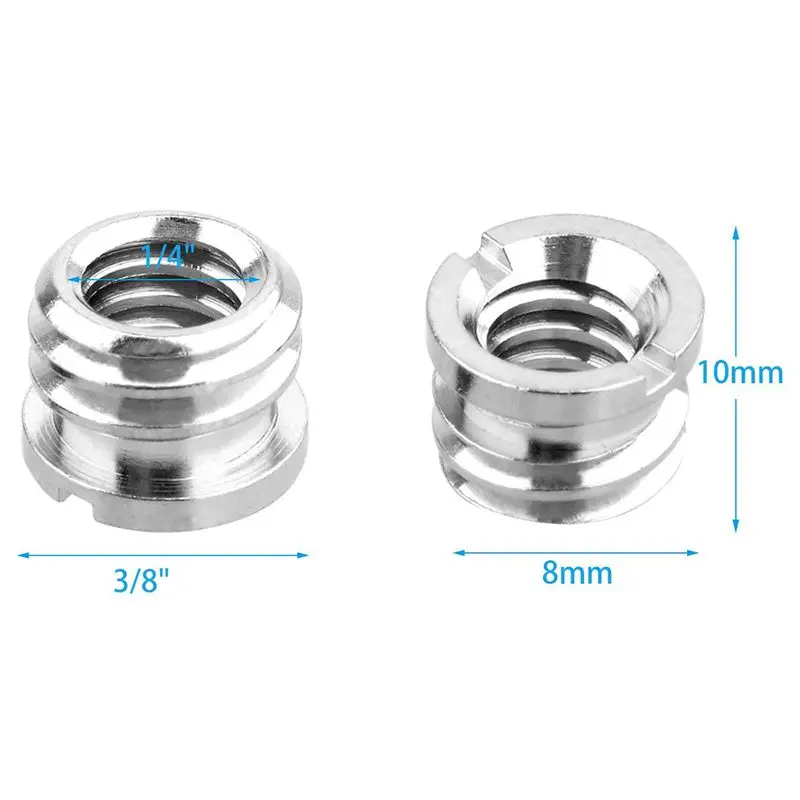 Convertisseur de douille pour appareil photo reflex numérique, vis de conversion, adaptateur standard, trépied, monopode, Ba, caméscope, 1/4 "à 3/8", lot de 5