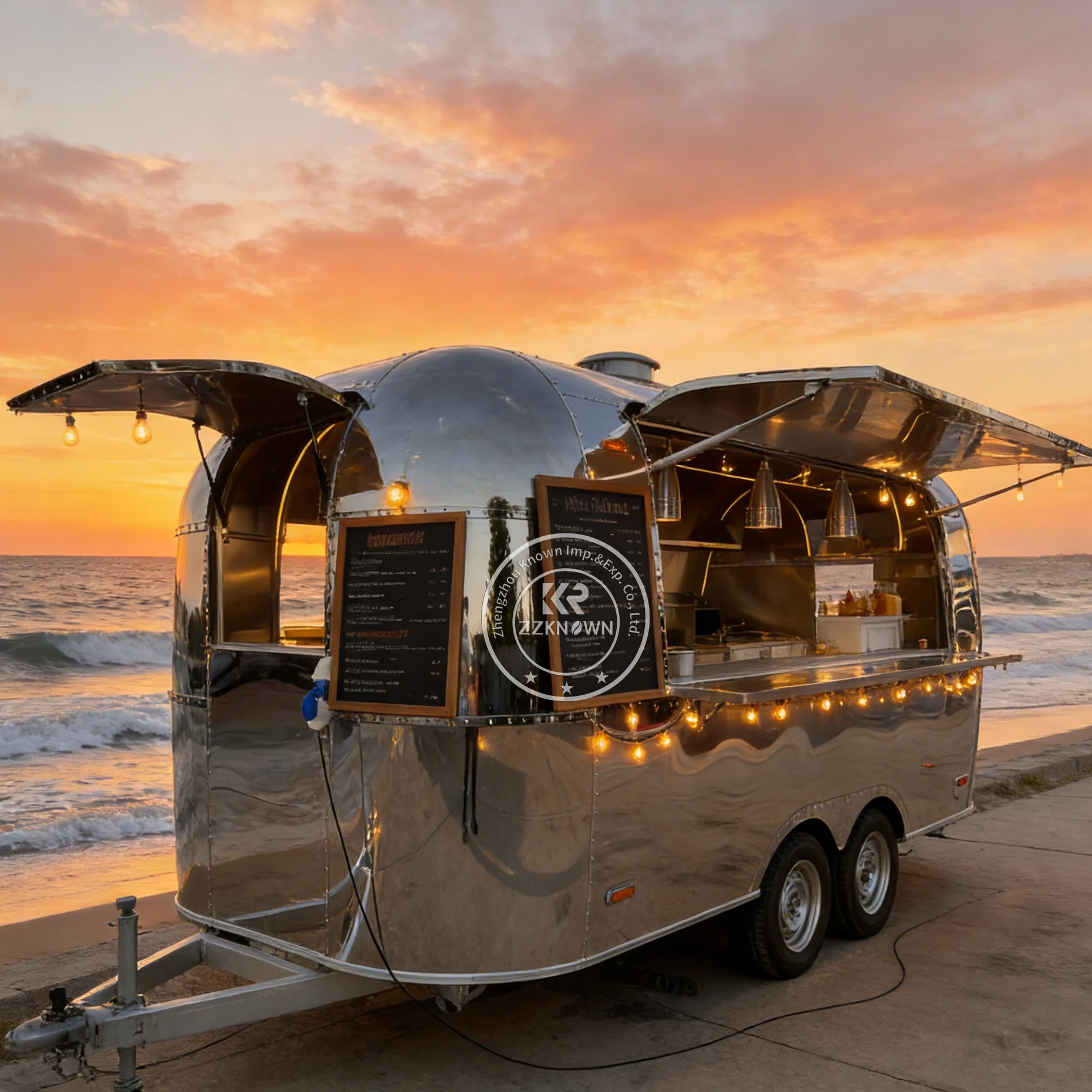 

Commercial Catering Trailer Mobile Street Hot Dog Food Truck Custom Catering Kitchen Food Trailer with Stainless Steel Kitchen