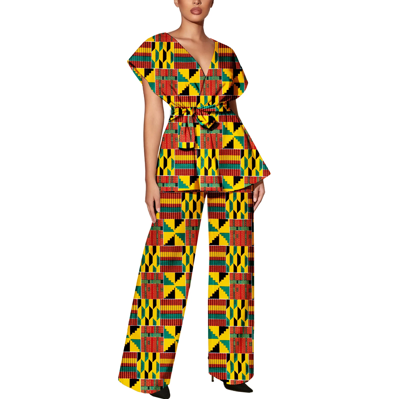 african-print-2-piece-outfits-for-women-kente-ankara-peplum-top-and-wide-leg-pants-set-party-wedding-wear