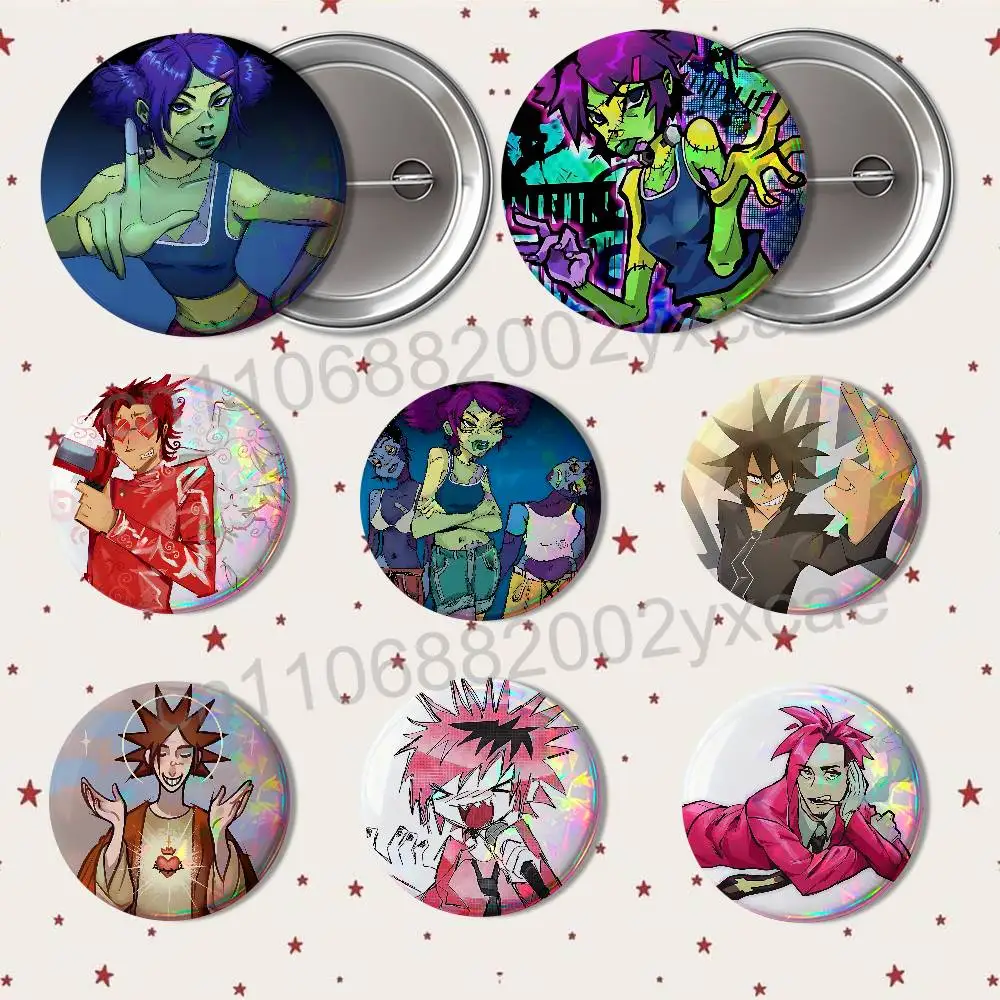 

Powerful Rock MSI J-Jimmy Urine HD Print 58mm 44mm Round Lapel Pins Pretty Derby Round Display Brooches Brooch Badges