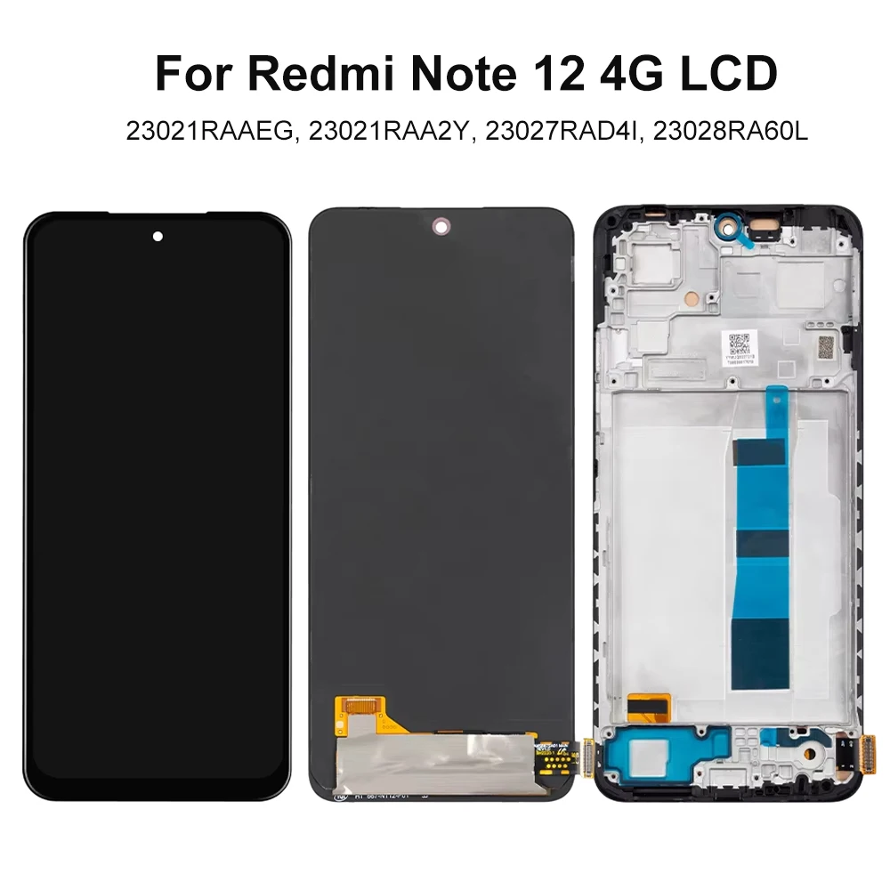 Screen for Xiaomi Redmi Note 12 4G 23021RAAEG 23021RAA2Y 23027RAD4I 23028RA60L LCD Display Touch Screen for Redmi Note 12 4G