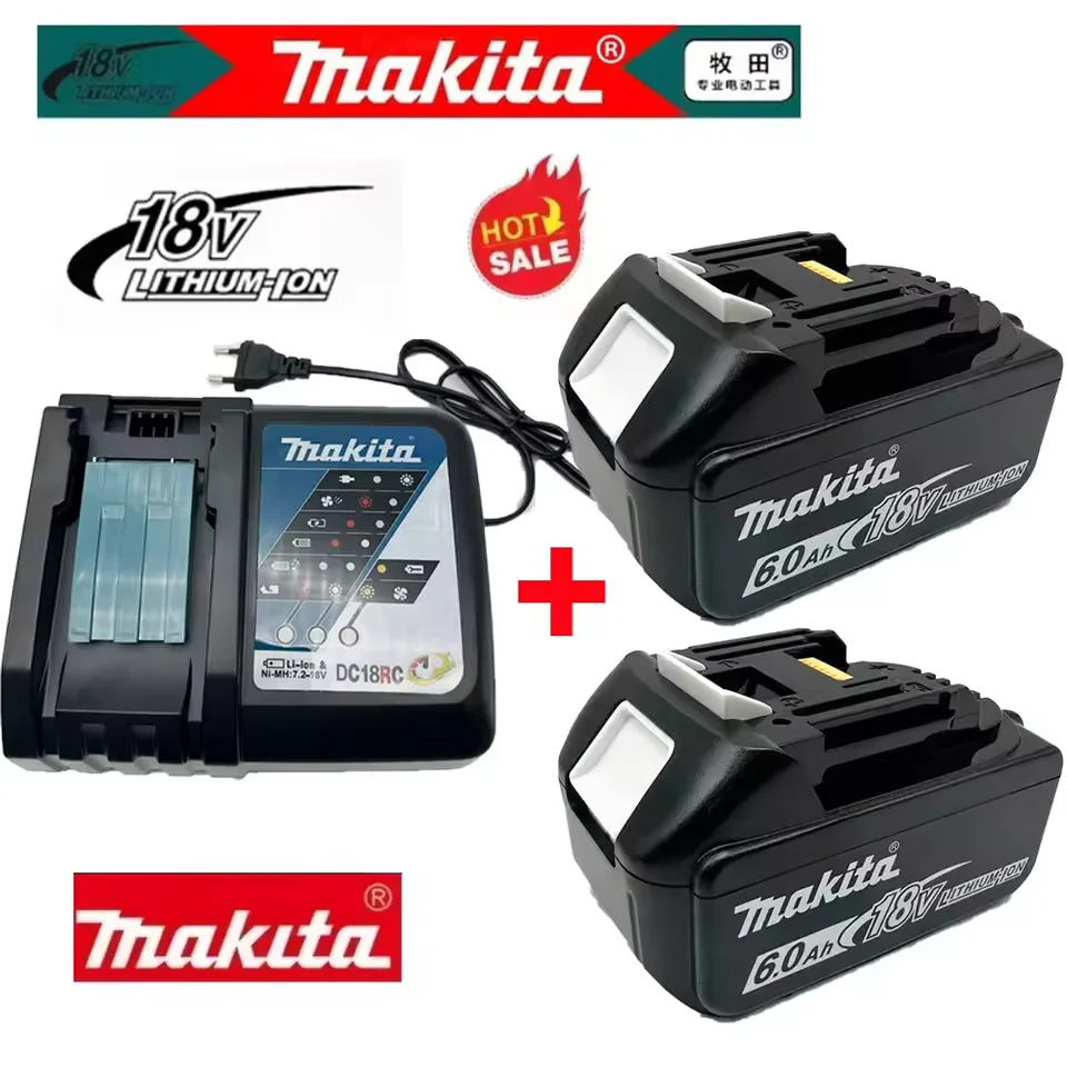 

100% Genuine 18V Makita 6Ah for Makita Battery BL1840 BL1830B BL1850B BL1850 BL1860 BL1815 Replacement Lithium Battery