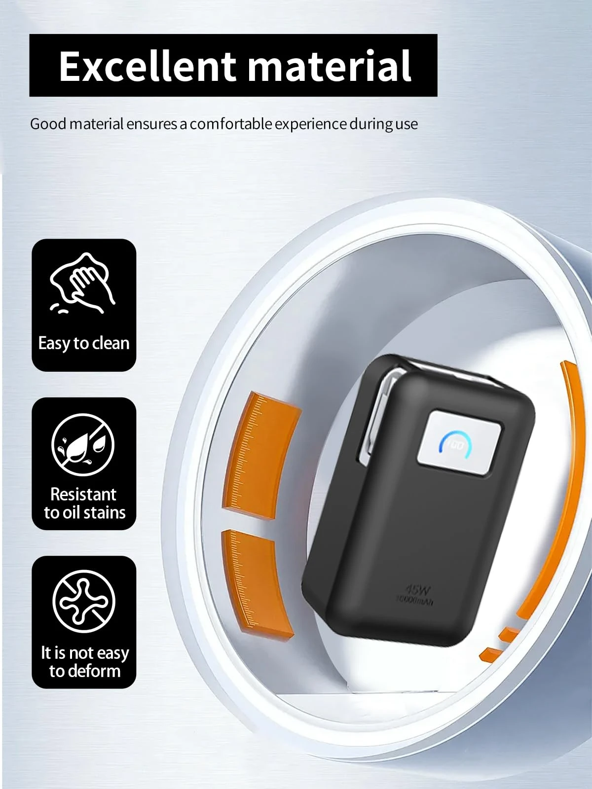 Against Scratches Bumps Silicone Protective Cover For Anker Nano 45W 10000mAh Anti-Shock Anti-Slip Anti-Fingerprint Dustproof