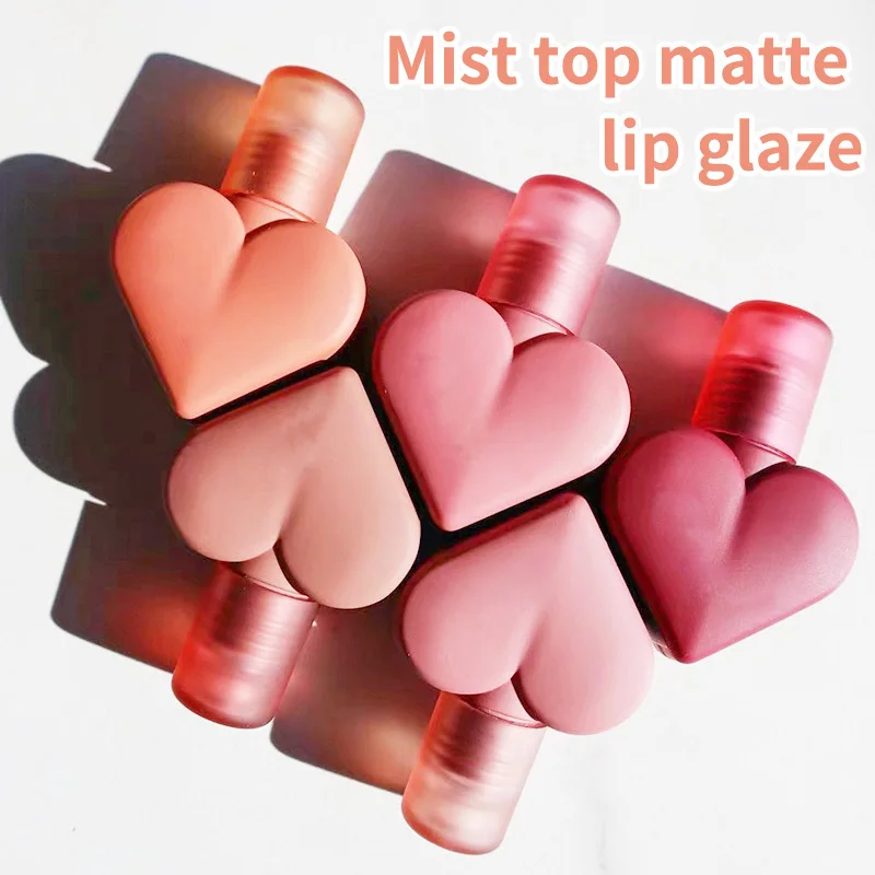 เครื่องมือแต่งหน้า: Retro Matte Velvet Lip Gloss, Matte Lip Gloss Love Matte Lip Glaze ลิปสติกกันน้ํา 5 สีทนทานไม่ Stayin