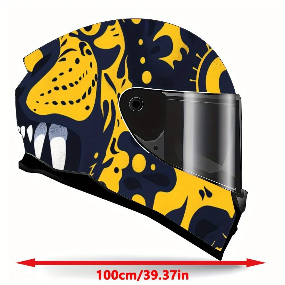 Autocollant d'enveloppe de casque complet imprimé artistique panthère vif, autocollant graphique de course pour casque de moto, autocollant décoratif en vinyle pour casque