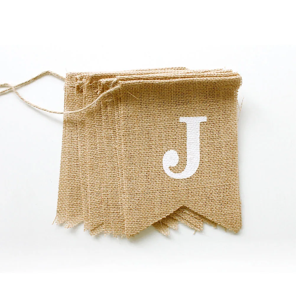 

Burlap Triangle Flags White Letter Snowflake Print Linen Christmas Bunting Party Decoration For Fireplace Wall Tree