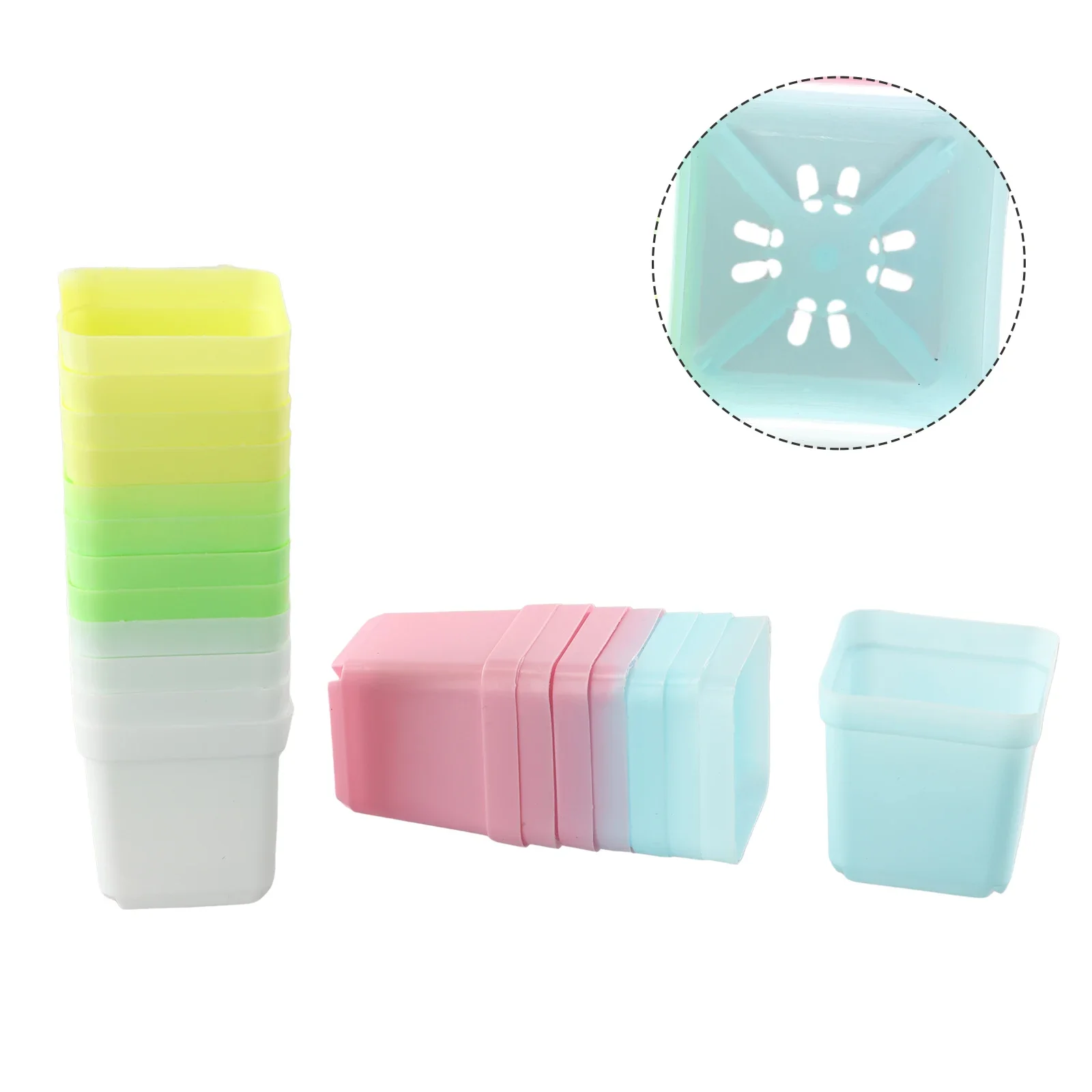 Vaso de plástico para casa e escritório, vaso de flores para berçário, mistura de cores, 20 peças/set