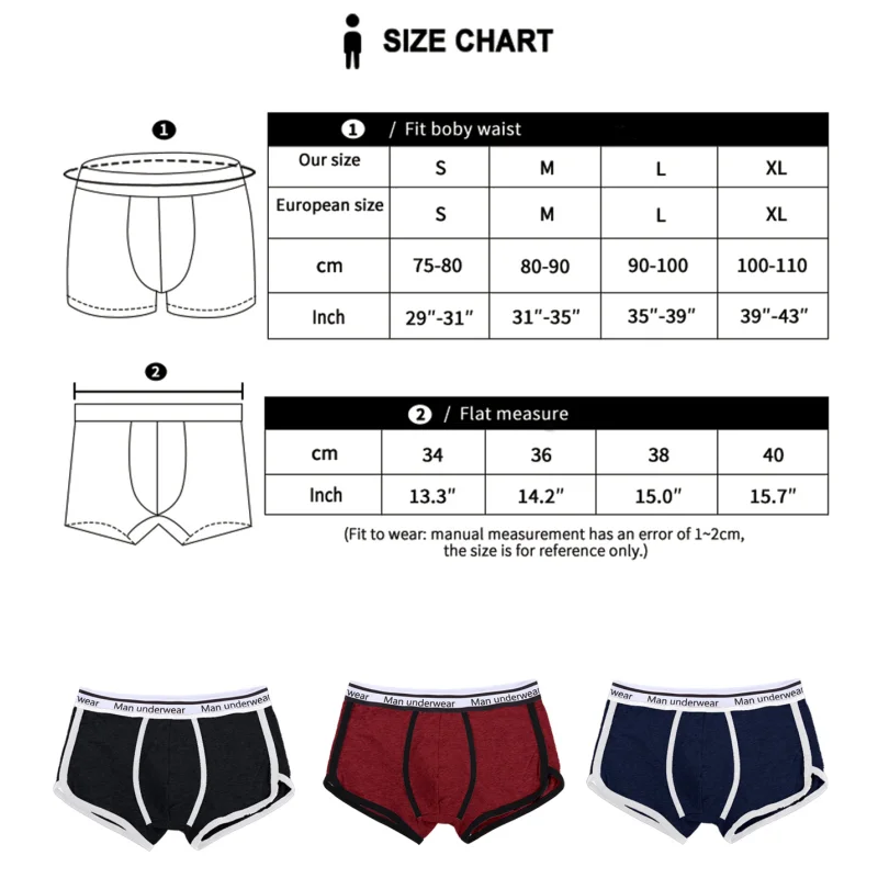 1/4pcs Men Underwear Boxers Cotton Panties Breathable Solid Boxershorts Male Mid Waist Underpants Trend Man Shorts Homme Shorts