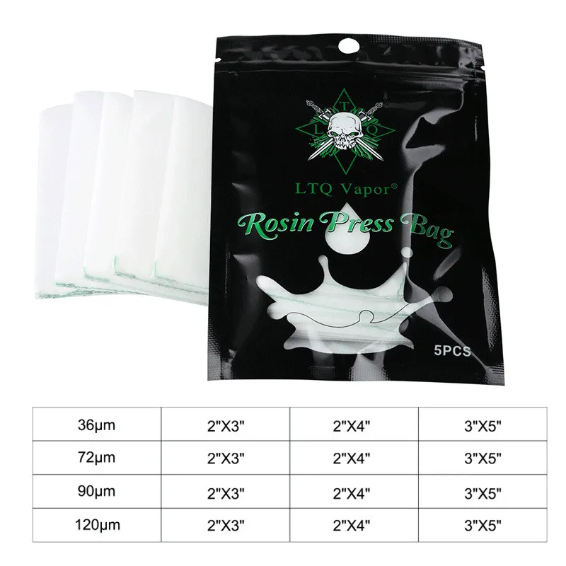 30pcs Rosin Press Bag 2/3/5 pollici dimensioni Micron spessore Nylon Press Filter Bags per Flower Wax Oil Exracting Mold Machine Tool Kit