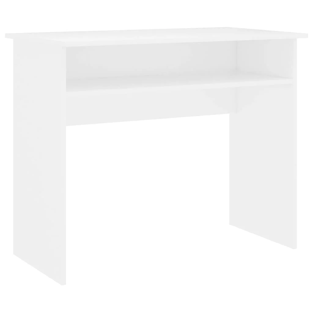 Computer Desk, Chipboard Study Table, Office Furniture White 90x50x74 cm