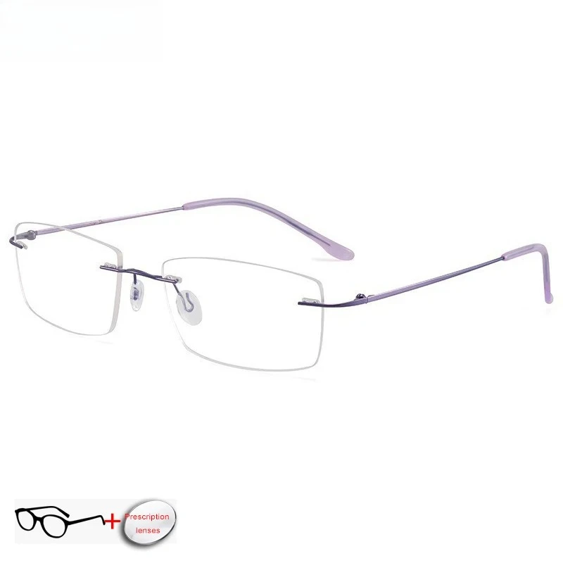 

Black Rimless Optics Glasses Men Women 1.61MR-8 1.67 Prescription Recipe Lenses Myopia Reading Eyewear Anti Blue Light Eyeglasse