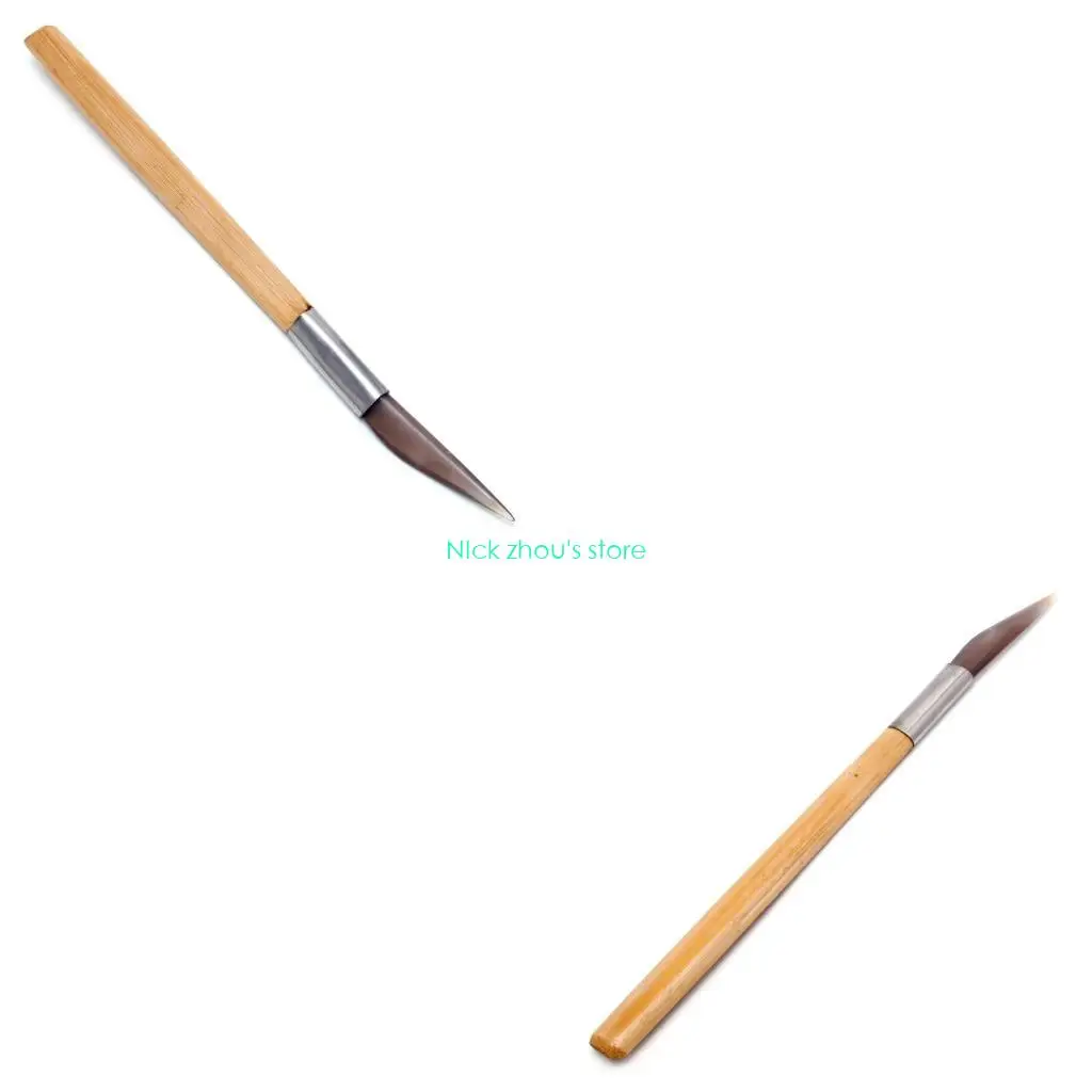 

E15E Agate Knife Polishing Burnisher Craft Polishing Tools Carving with Bamboo Handle for Gold Jewelry