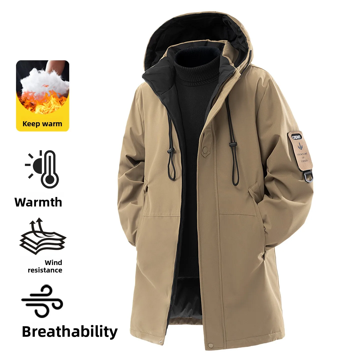 

Утепленная хлопковая куртка с капюшоном для мужчин и молодежи: зимняя, для активного отдыха, альпинизма, теплая рабочая одежда, верхняя одежда