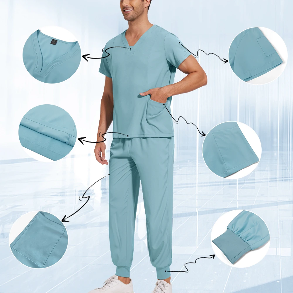 Medical Accessories Hospital Operating Room Surgical Workwear Doctor Nurse Scrub Set Pharmacy Lab Spa Uniform Unisex Jogger Set