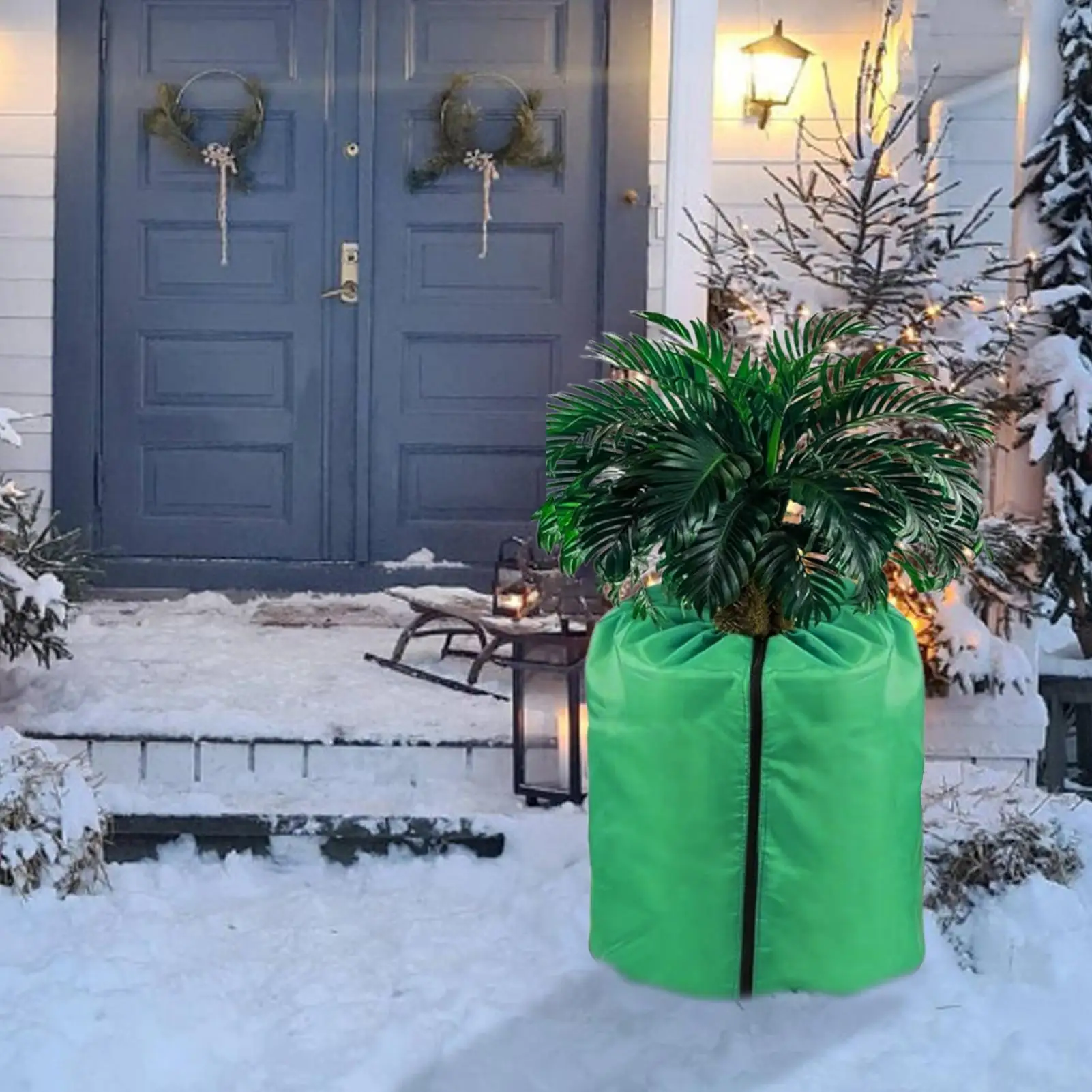 

Чехлы для растений, защита от замерзания, упаковка для холодной погоды, чехлы для горшков с застежкой-молнией на шнурке для наружного сада, патио, овощей