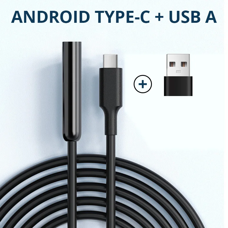 KERUI Kamera Endoskopi Android 2 IN1 Micro USB Tipe C Borescope Kamera Mini Tahan Air LED Inspeksi Mobil untuk Huawei XIAOMI PC