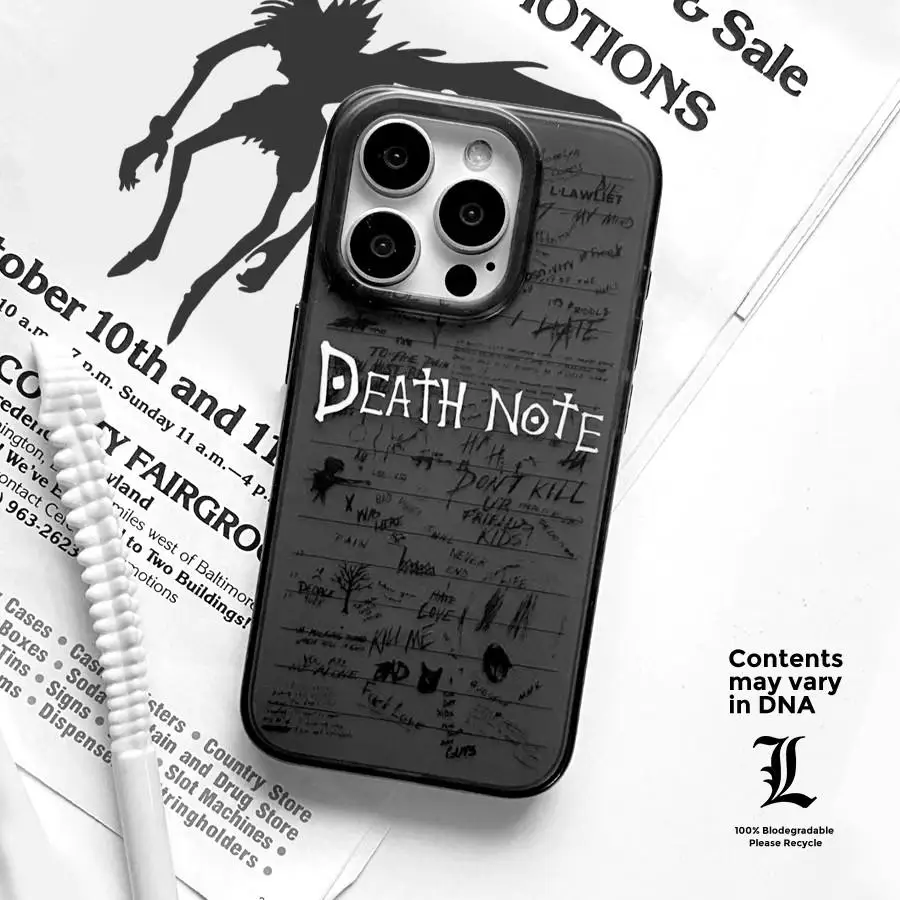

Оригинальный креативный чехол для iPhone Death Note, прозрачный матовый антиокислительный чехол k Sle с рисунком аниме, модный ible с...