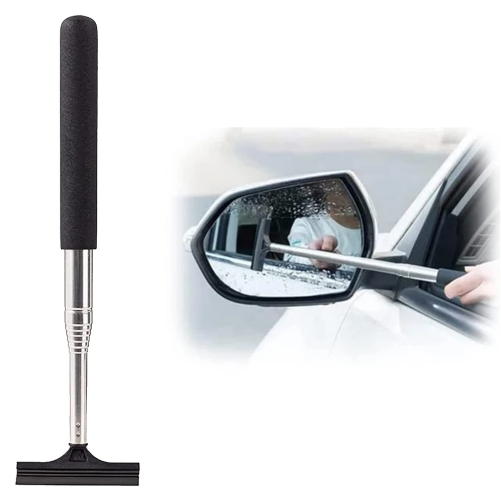 Classy-Car Retractable Rearview Mirror Wiper Adjustable Car Rearview Door Mirror Brush Mirror Wiper With Layered Brush Head