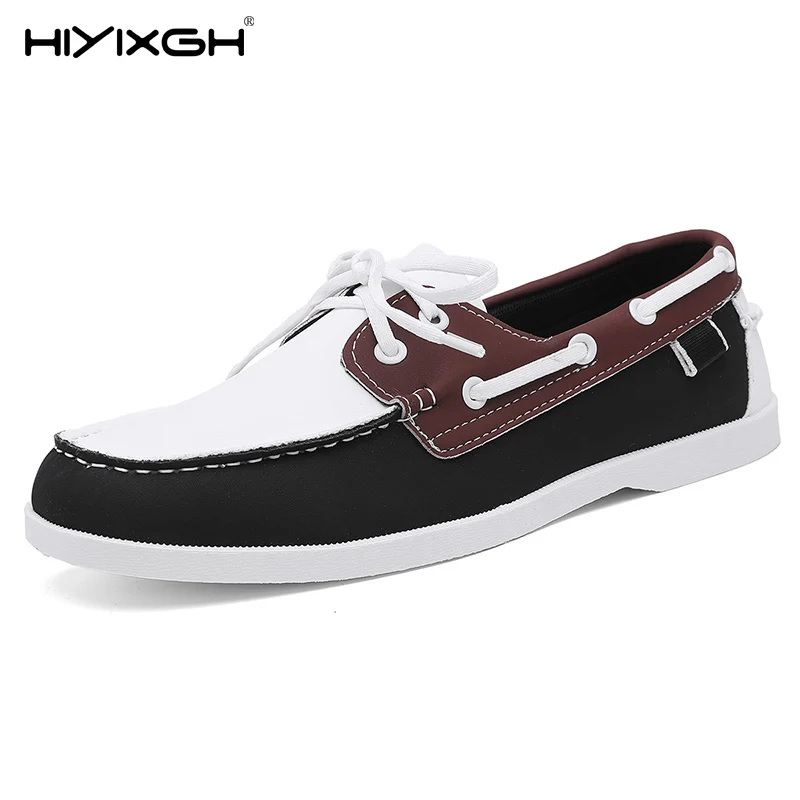 

Stylish Business Male Loafers Brand Slip on Casual Flats New Leather Dress Boat Shoes for Man Moccasins Breathable Dress Shoes