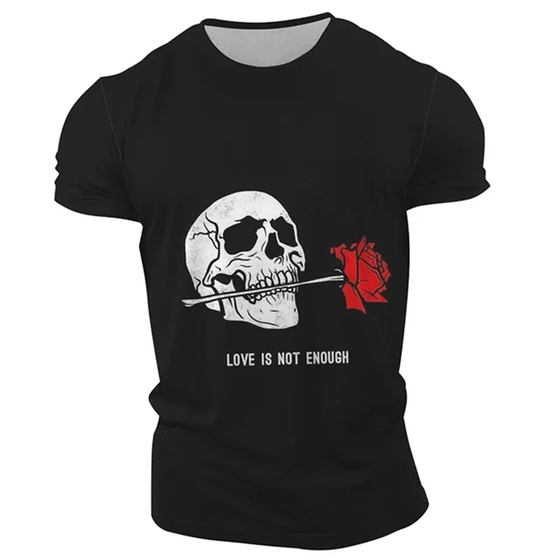 

Summer Classic Casual Retro Horror Skull 3D Printed Men's T-shirt O Neck Short Sleeve Oversized Loose Casual Hip Hop Street Tops