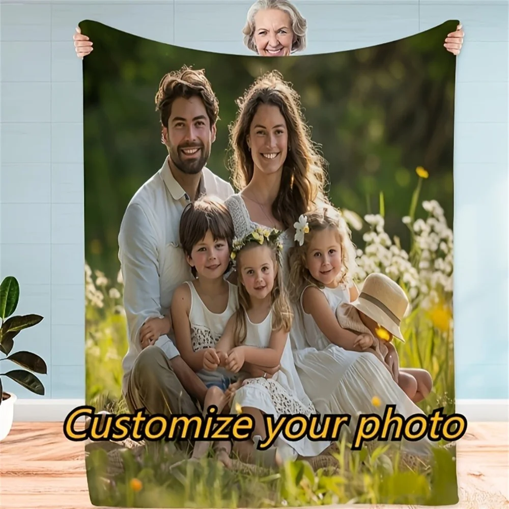 Valentine's Day Gift Custom Blanket With Photo Personalized Picture Blanket Memorial Flannel Blanket For Boy Girlfriend