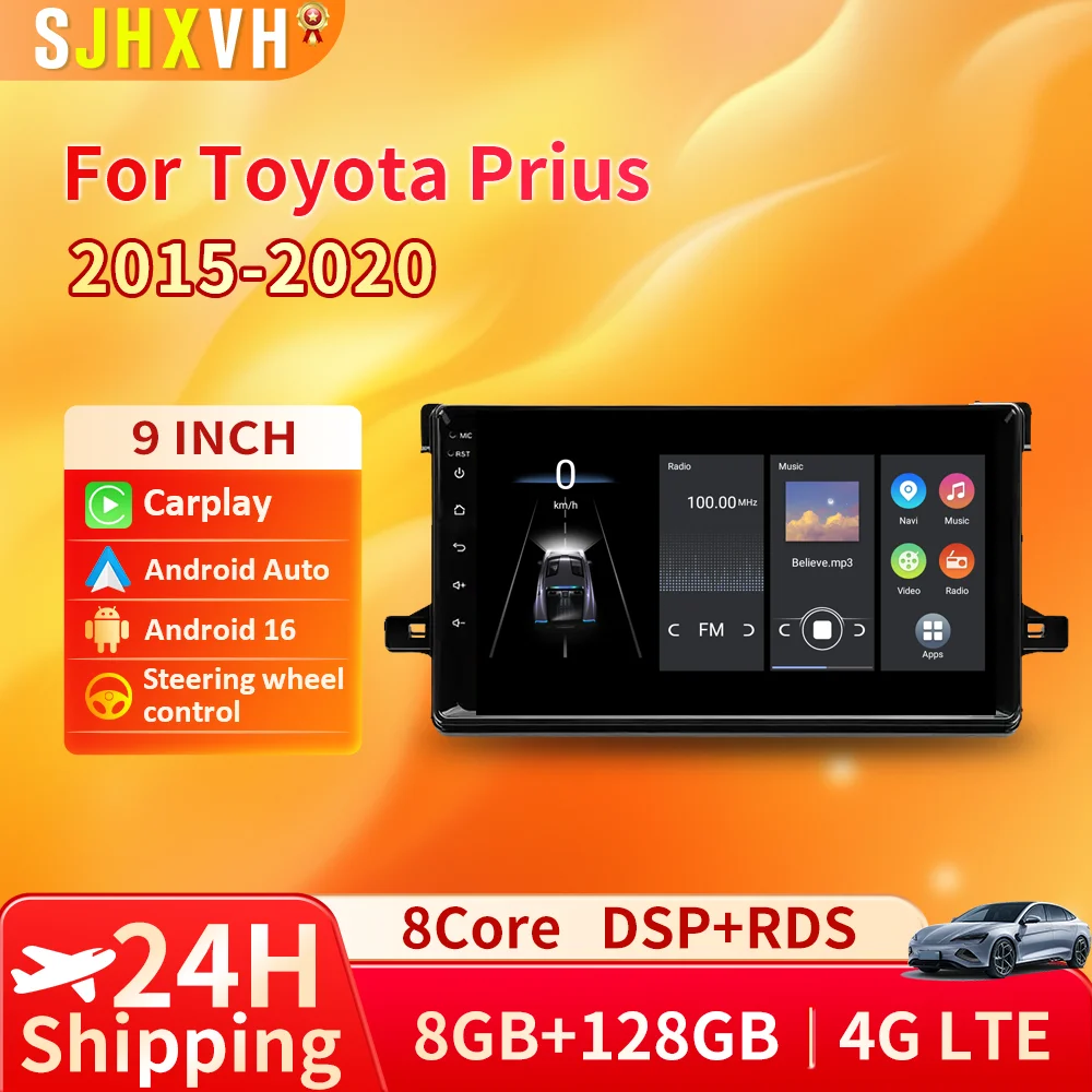 

Android 16 Carplay Auto For Toyota Prius XW50 2015 2016 2017 2018 2019 2020 Car Radio Multimedia Video Player Navigation GPS 4G
