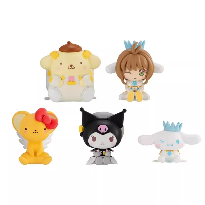 

Bandai натуральная 5 шт. Gashapon Kuromi さくら Sanrio персонажи Cardcaptor Sakura игрушки для детей подарок Коллекционная модель украшения