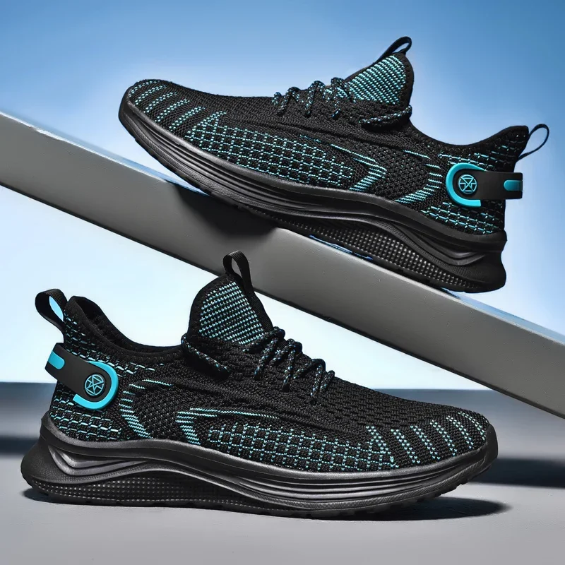 

2025 New Flying Woven Breathable Mesh Cloth Shoes Lightweight Running Shoes Large Size Sports Casual Shoes Men's Shoes Summer