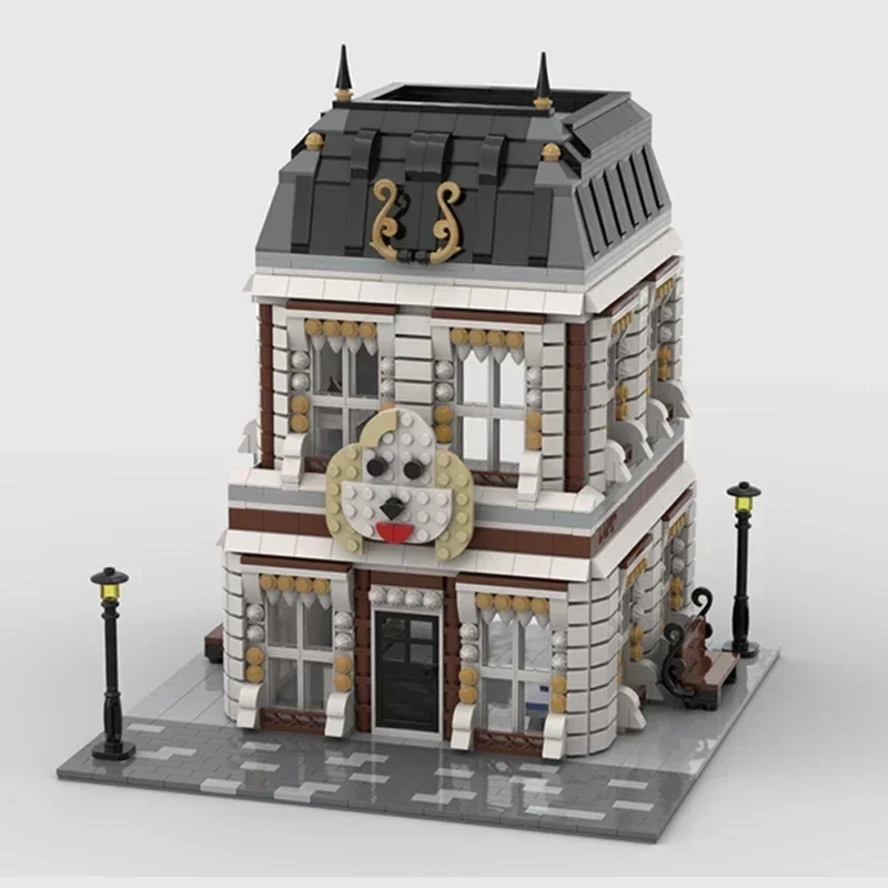 Moc Building Blocks Modular Street View Pet Hospital Technical Bricks DIY Assembly Construction Toys For Child Holiday Gifts