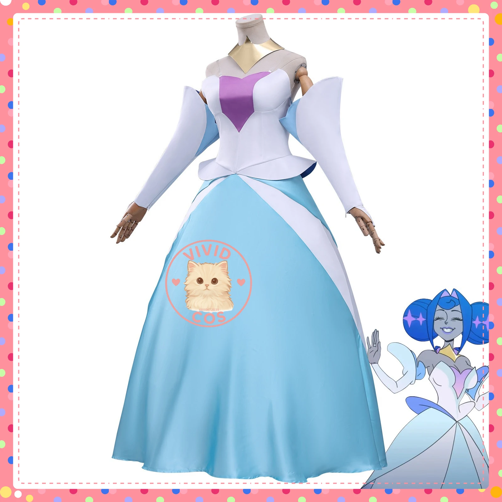 

Anime Cosplay Costume Guinevere Role Playing Outfit Fashion Blue Princess Dress Outfit for Women Halloween Comic Con Party Suits