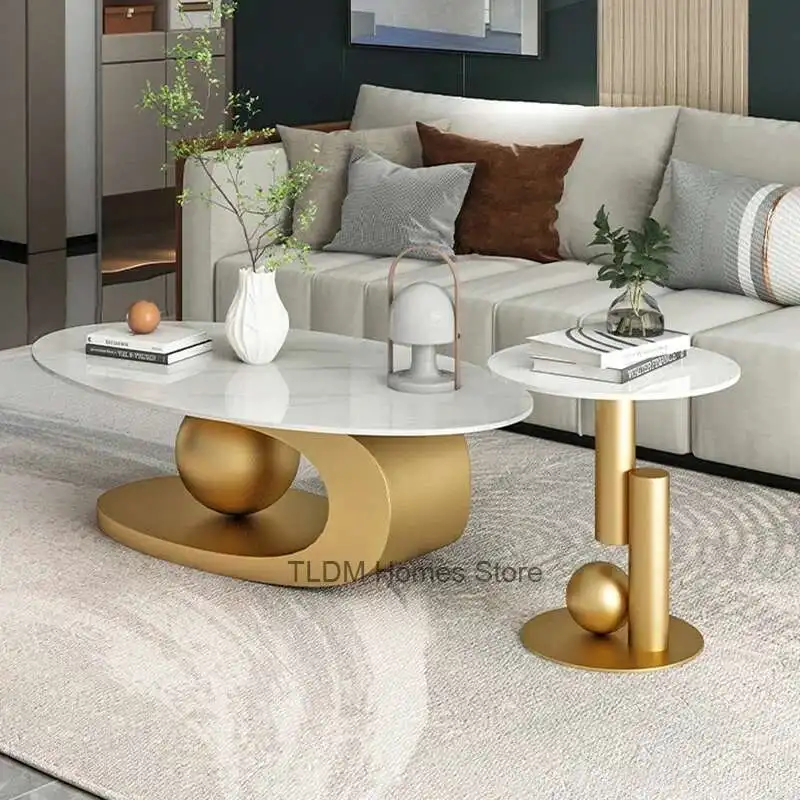 

White Marble Center Table Modern Luxury High Vanity Elegant Minimalist Coffee Table Funky Tavolino Da Salotto Home Furnitures