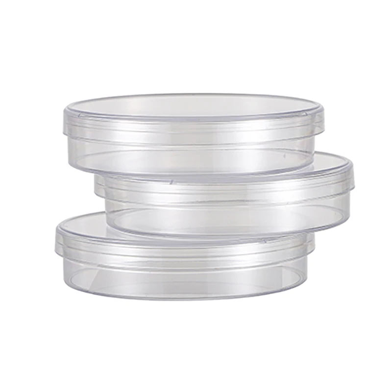 10Pcs/bag 70mm Plastic Sterile Petri Dishes Bacteria Culture Dish with Lids For Lab Plate Bacterial Yeast School Supplies Statio