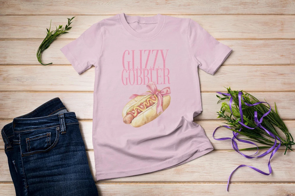 Glizzy Gobbler Coquette Funny Adult T-shirt Dirty Unhinged T-shirt Pun Funny Adult Humor Vulgar T-shirt Parody Pun T-shirt