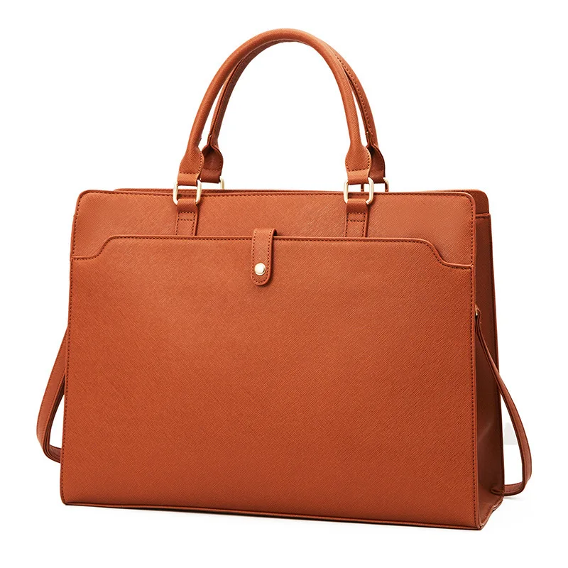 Bolso para ordenador portátil de 15,6 pulgadas para mujer, maletín de negocios de cuero PU impermeable, bolso de trabajo Unisex espacoso de gran capacidad para oficina