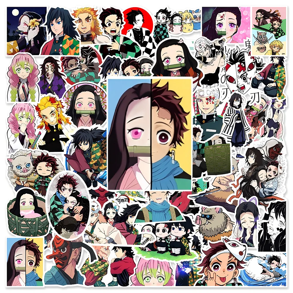10/30/50pcs Japanese Anime Demon Slayer Stickers Cool Cartoon Graffiti Decals DIY Phone Case Stationery DIY Sticker Toys Gifts