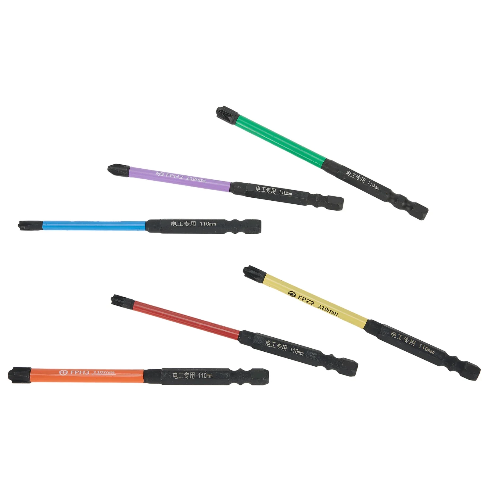 6 pçs 110mm magnético especial fenda cruz chave de fenda bit para eletricista fphfpz bit lote cabeça nutdrivers fph2 ferramentas manuais