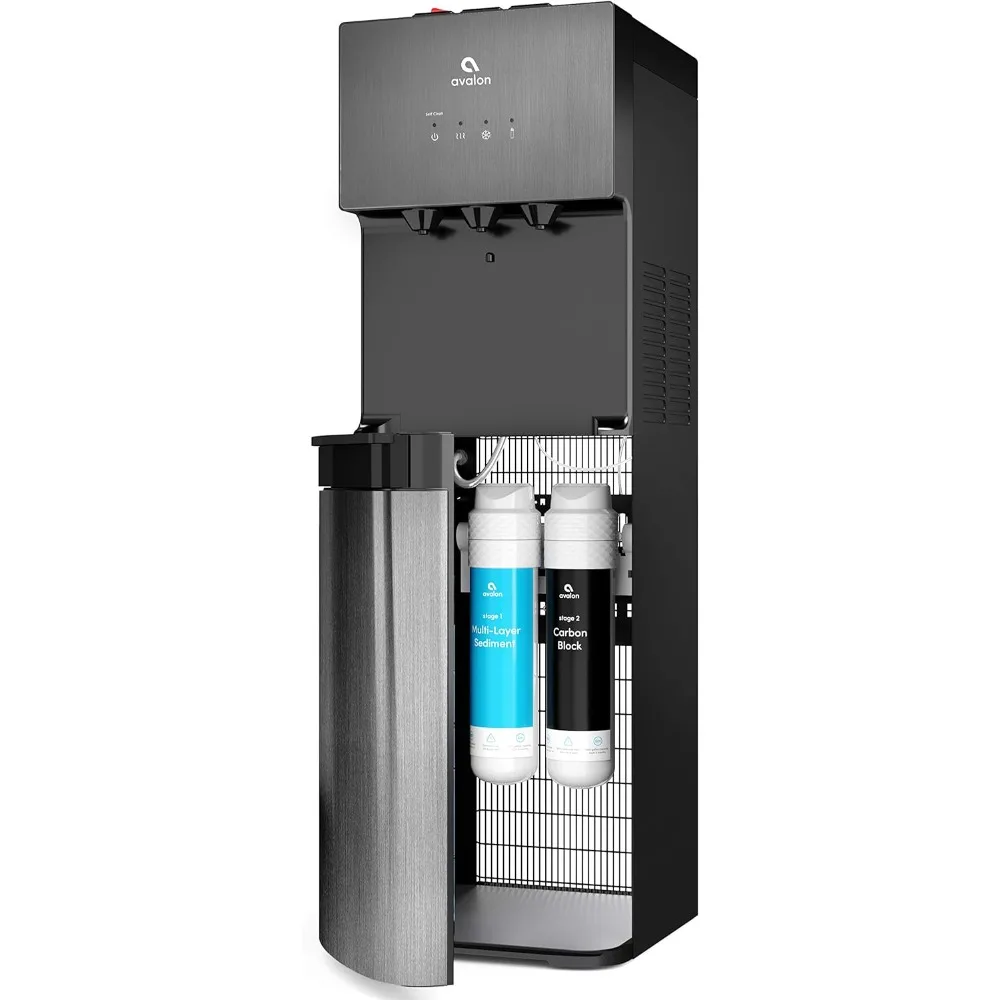 

Self Cleaning Bottleless Water Cooler Dispenser, UL, NSF certified Filters, Black Stainless Steel, full size