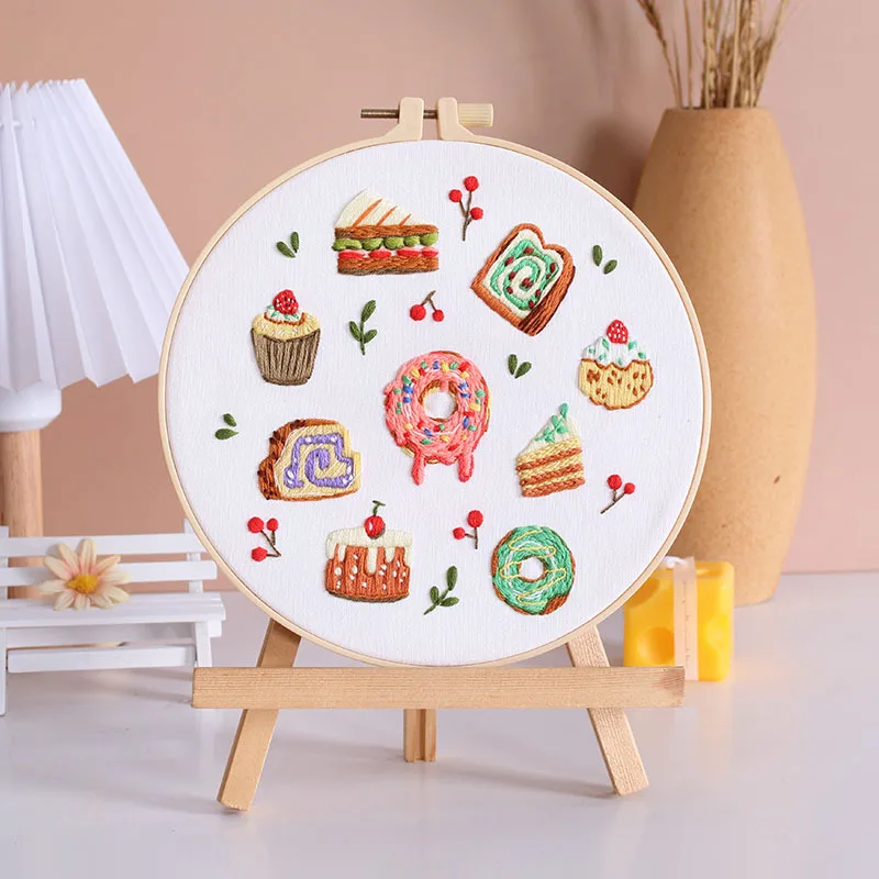 طقم تطريز بأسلوب مختلط مع تعليمات EN، خيط، قماش مختوم، إبرة لديكور الغرفة بنفسك #6