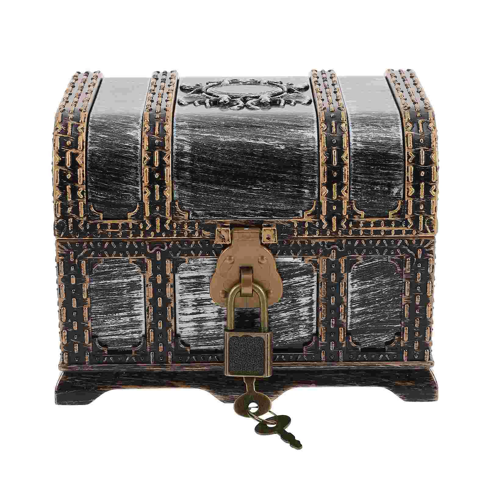 

Vintage Decor Pirate Treasure Chest Small Toys Storage Container Case Box Multi-function Child