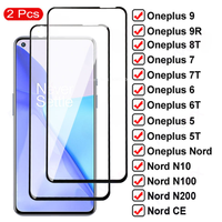 9D Tempered Glass For Oneplus 9 9R 9E 9Rt 8T 7 7T 6 6T 5 5T Screen Protector For Nord Ce N10 N20 N100 N200 9D Glaas Film