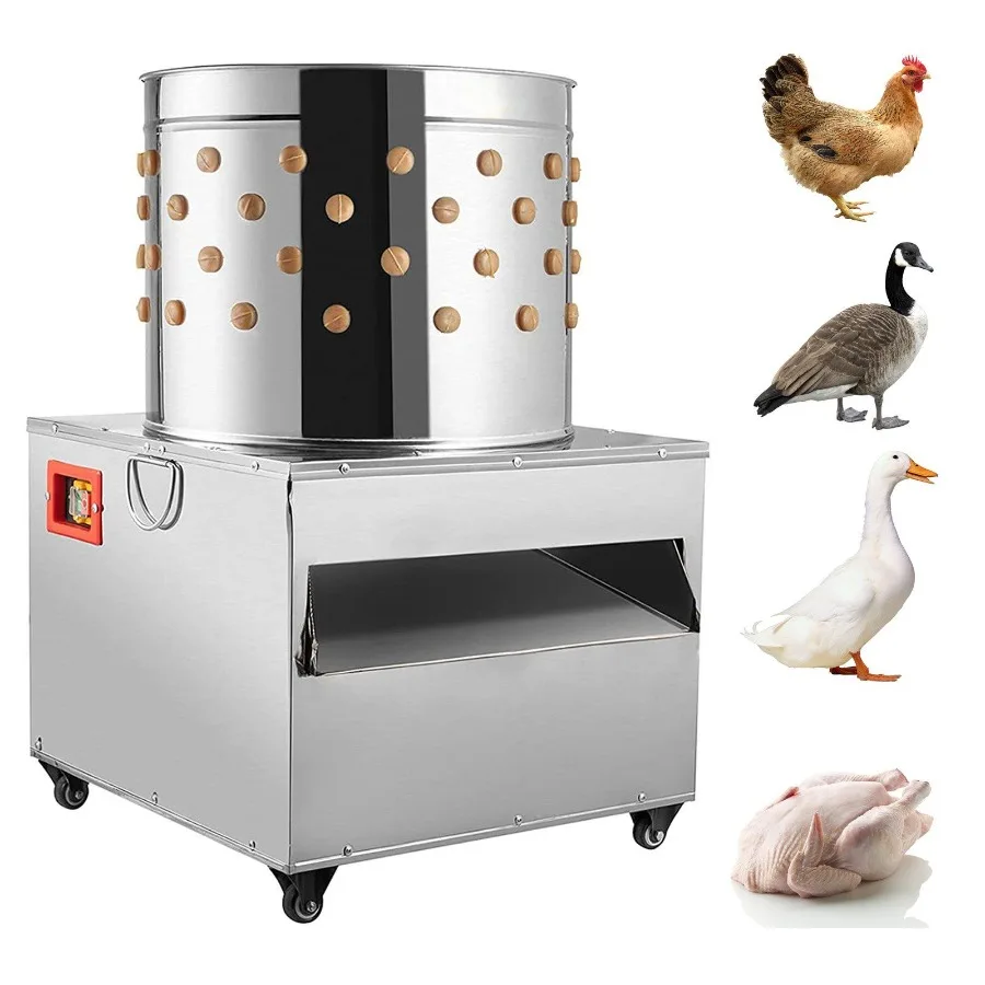 

Chicken Poultry Plucker 2200W 240R min Turkey Chicken Poultry Plucking Machine 23.5inch Barrel Diameter Stainless Steel Feathe