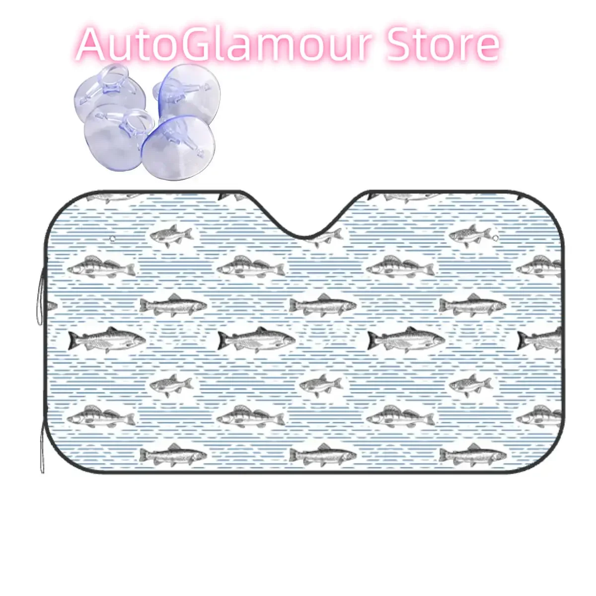 

Солнцезащитный козырек с изображением рыбы, морского животного, ветровое стекло, потрясающий козырек на переднее окно автомобиля, 70x130 см, солнцезащитный козырек, защита от ультрафиолета