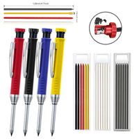 Solid Carpenter Mechanical Pencil with Sharpener Woodworking Tools 2.8mm With Refills ,Heavy Duty Woodworking Tools