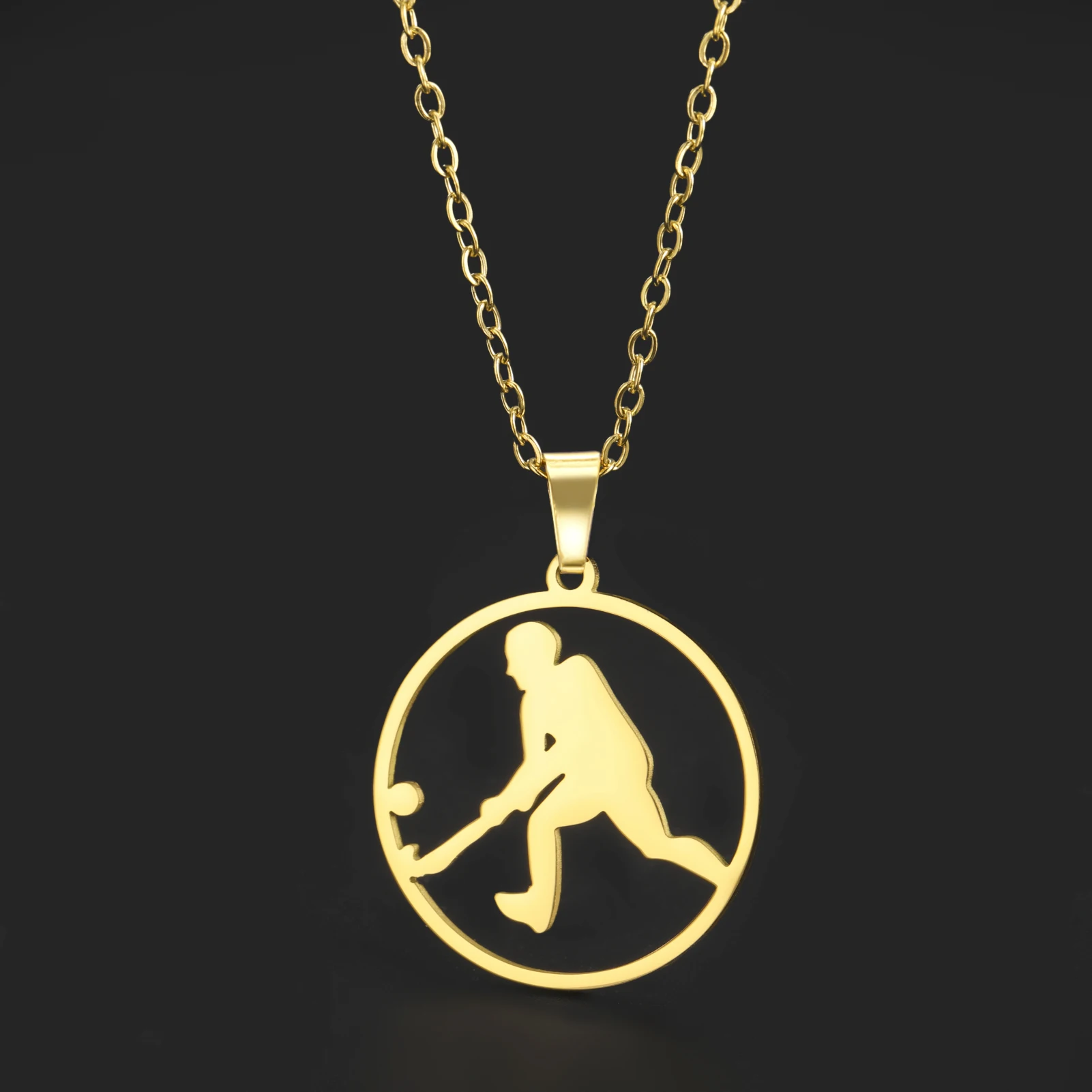 Amaxer Stainless Steel Field Hockey Players Pendants Necklace for Gifts Jewelry for Hockey Players Hockey Moms & Fans Wholesale