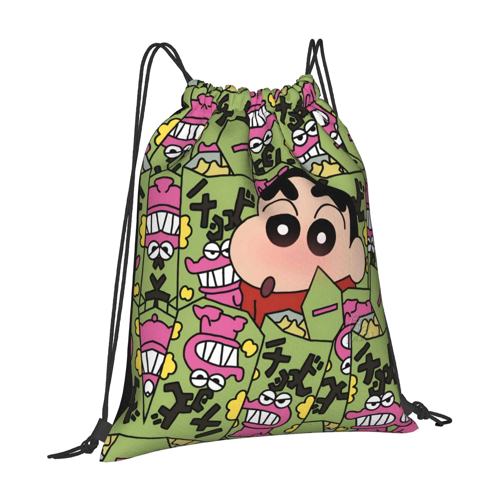 Custom Crayons Shins Chans Drawstring Bag Men Women Portable Gym Sports Sackpack Cartoon Shopping Backpacks
