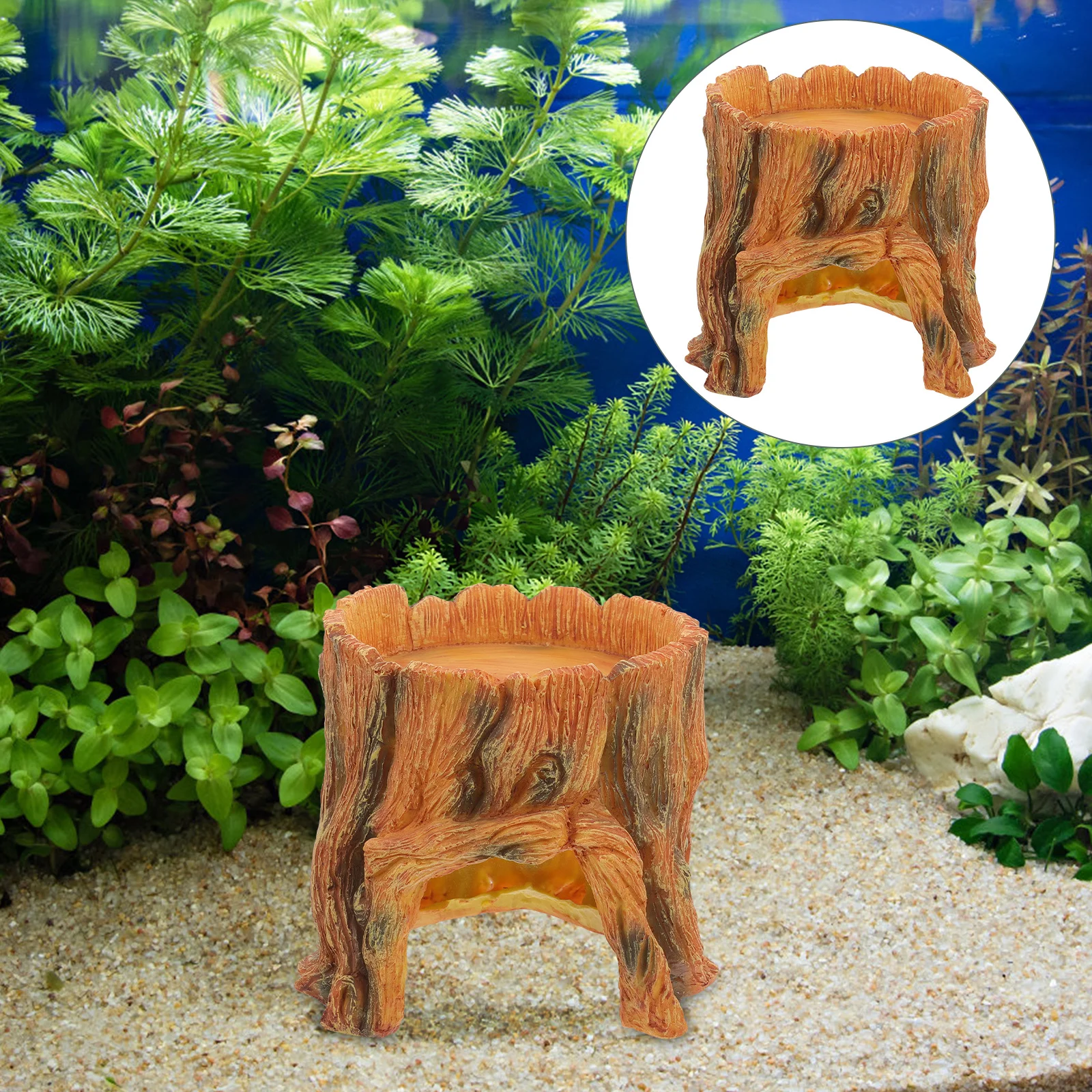 

Aquarium Trunk Ornament Resin Fish Tank Hideout Decor Lifelike Stump Cave for Large Tall Aquarium Landscaping Decorations