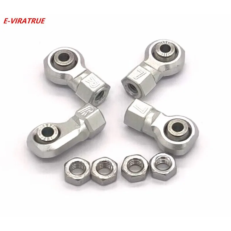 E-VIRATRUE 7075Aluminum Front Steering Rod End For Axial RYFT RBX10 1/10 4pcs