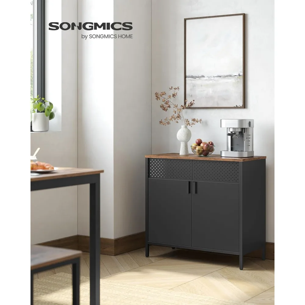 Armadietto portaoggetti, armadietto in metallo, credenza con 2 ante, 15,7 x 31,5 x 29,9 pollici, chiusura magnetica, ripiano regolabile, acciaio Fr
